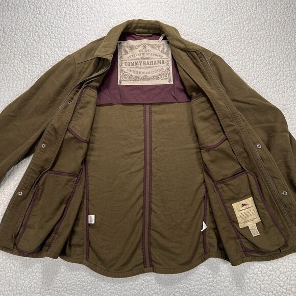 Tommy Bahama Mens M Brown Jacket Soft Brushed Coastal Casual Earth Tone Fall Fit - Picture 5 of 9